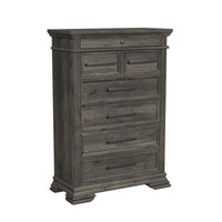 Park Ridge King 5PC Bedroom Set with 2 Nightstands, Dresser & Chest in Charcoal