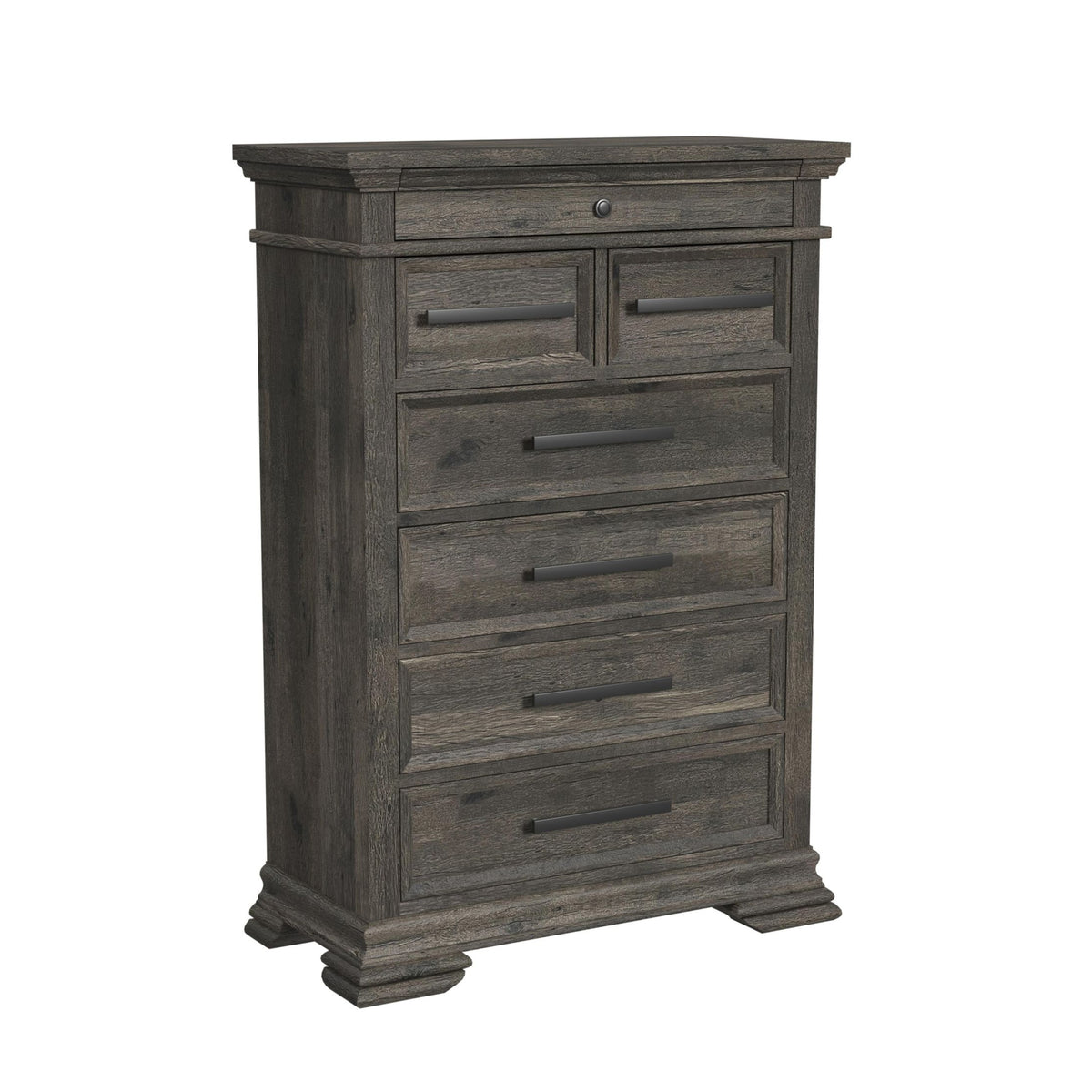 Park Ridge King Sleigh Storage 5PC Bedroom Set in Charcoal