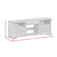 Park Ridge 71'' TV Console without Fireplace Insert in Charcoal