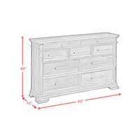 Park Ridge Queen Sleigh Storage 4PC Bedroom Set with 2 Nightstands & Dresser in Charcoal