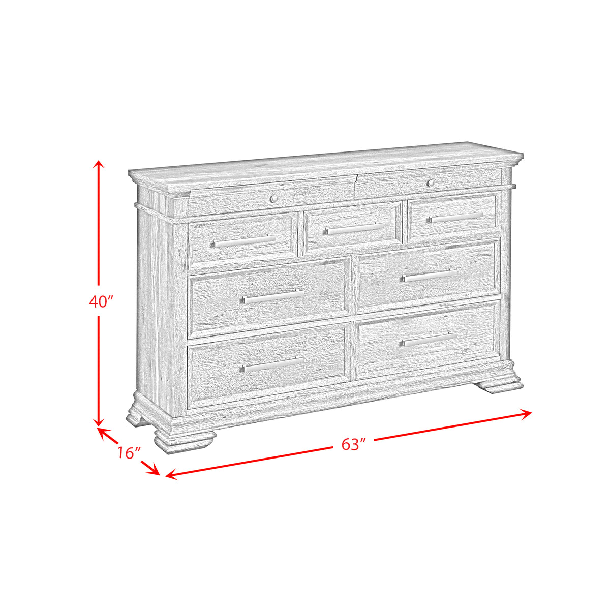 Park Ridge King 4PC Bedroom Set with 2 Nightstands & Dresser in Charcoal