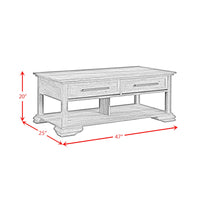 Park Ridge 2PC Occasional Table Set in Charcoal-Coffee Table & End Table