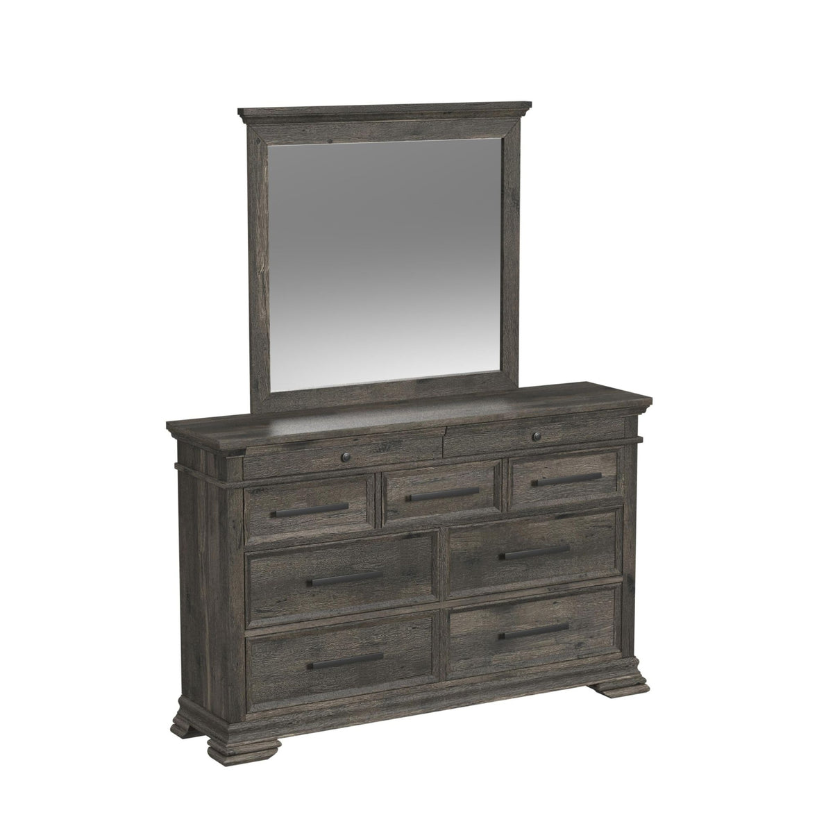Park Ridge Queen Sleigh Storage 5PC Bedroom Set in Charcoal