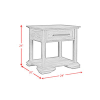 Park Ridge 3PC Occasional Table Set in Charcoal-Coffee Table & Two End Tables