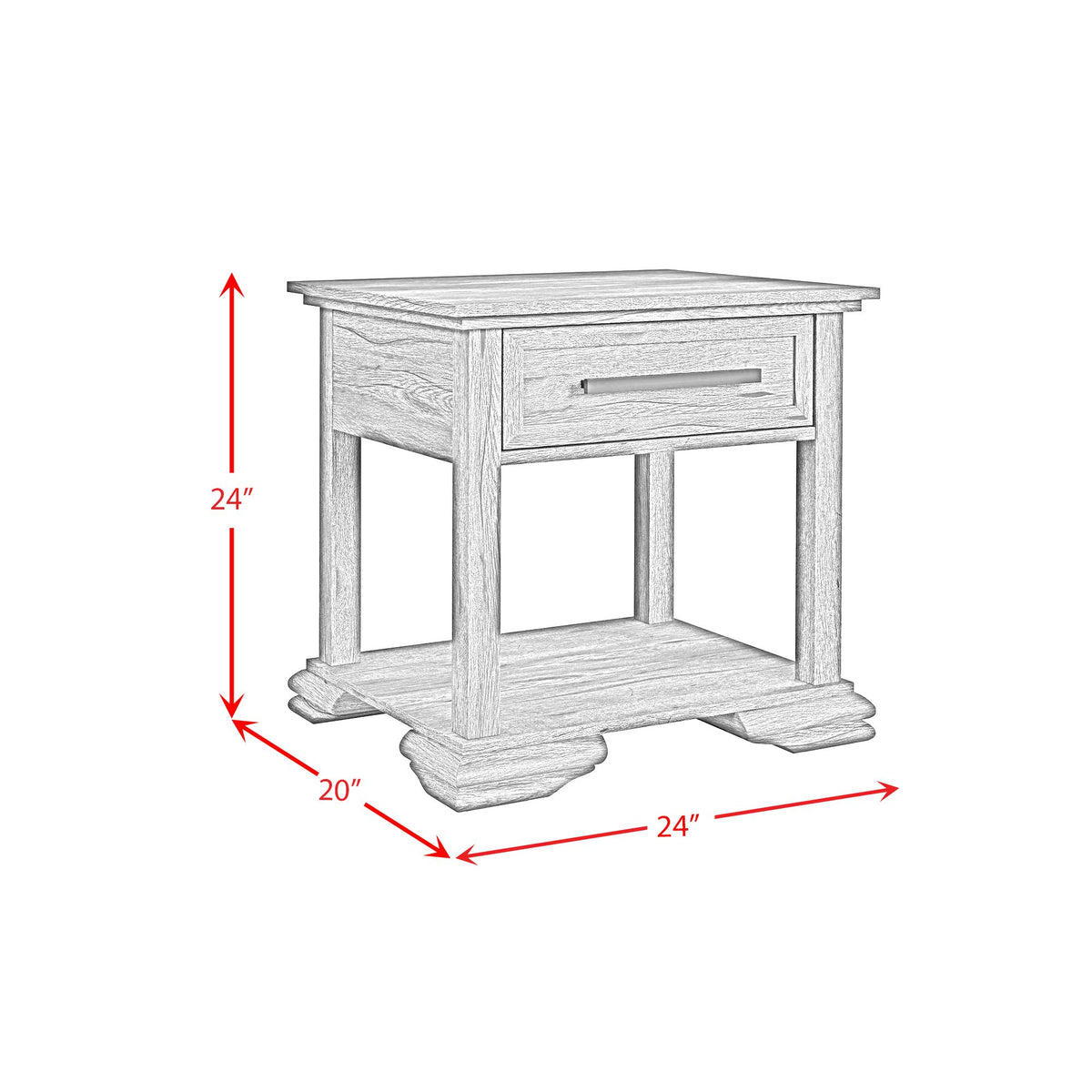 Park Ridge 2PC Occasional Table Set in Charcoal-Coffee Table & End Table