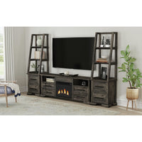 Park Ridge KIT - 71'' TV Console with Fireplace Insert in Charcoal