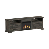 Park Ridge KIT - 82'' TV Console with Fireplace Insert in Charcoal