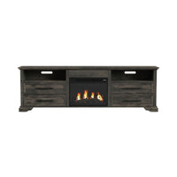 Park Ridge KIT - 82'' TV Console with Fireplace Insert in Charcoal
