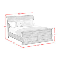 Park Ridge King Sleigh Storage 3PC Bedroom Set in Charcoal