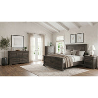 Park Ridge King 5PC Bedroom Set with 2 Nightstands, Dresser & Chest in Charcoal
