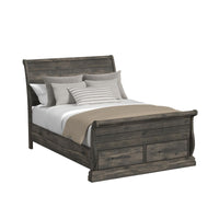 Park Ridge Queen Sleigh Storage 5PC Bedroom Set with 2 Nightstands, Dresser & Chest in Charcoal