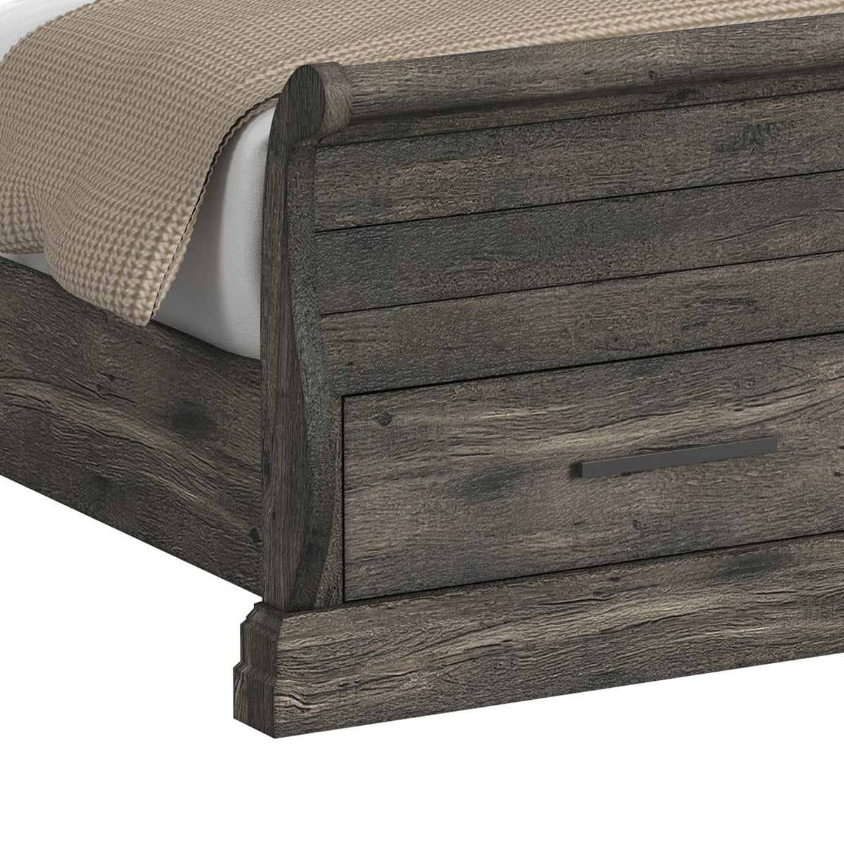 Park Ridge King Sleigh Storage 3PC Bedroom Set with 2 Nightstands in Charcoal