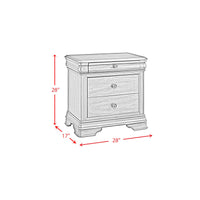 Phillipe Queen 3PC Bedroom Set with 2 Nightstands in Cherry