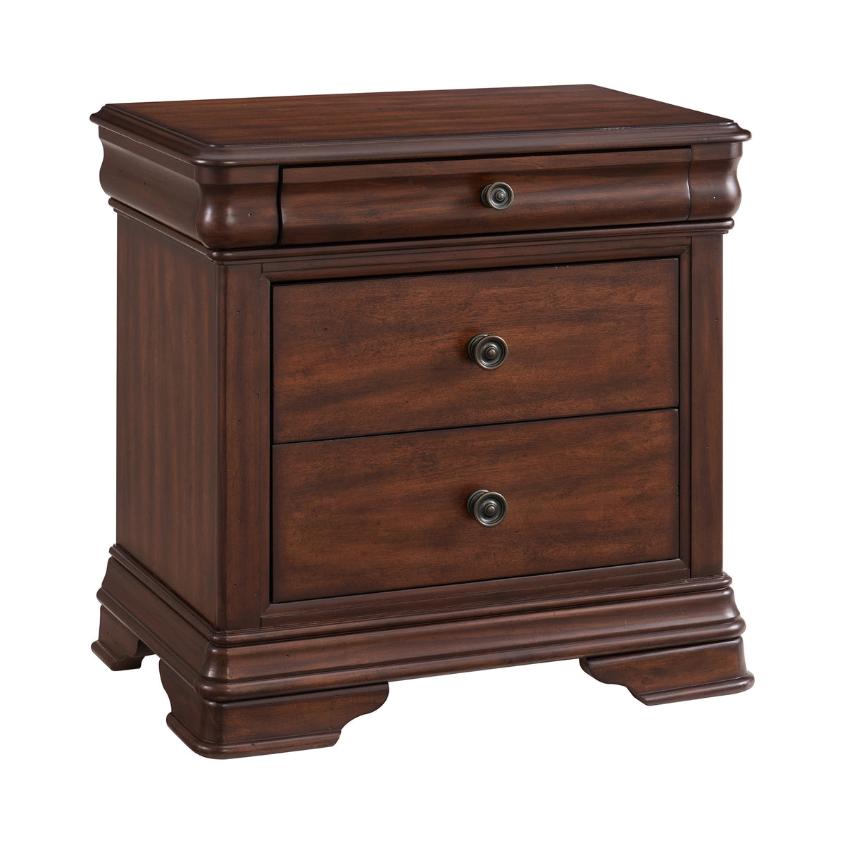 Phillipe King 4PC Bedroom Set with 2 Nightstands & Chest in Cherry