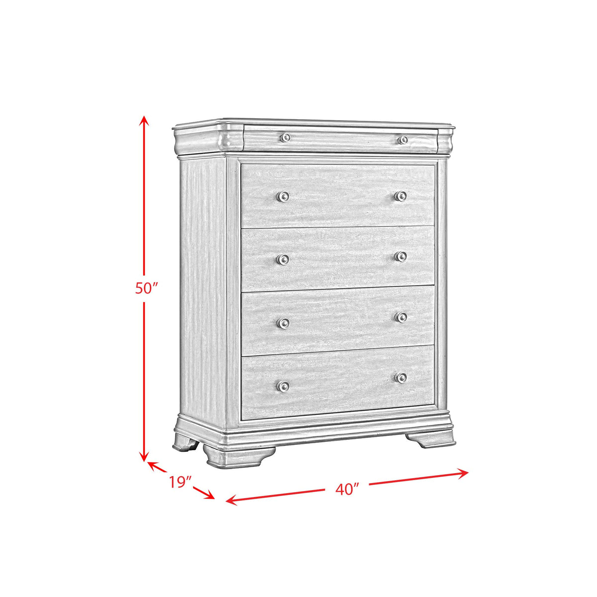 Phillipe King 4PC Bedroom Set with 2 Nightstands & Chest in Cherry