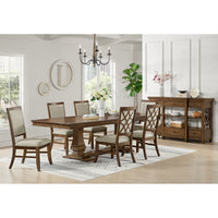 Phillipe Dining Side Chair with Grey Fabric in Cherry (2 Per Carton)
