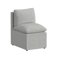 Portland UPH Armless Chair in Grey Boucle
