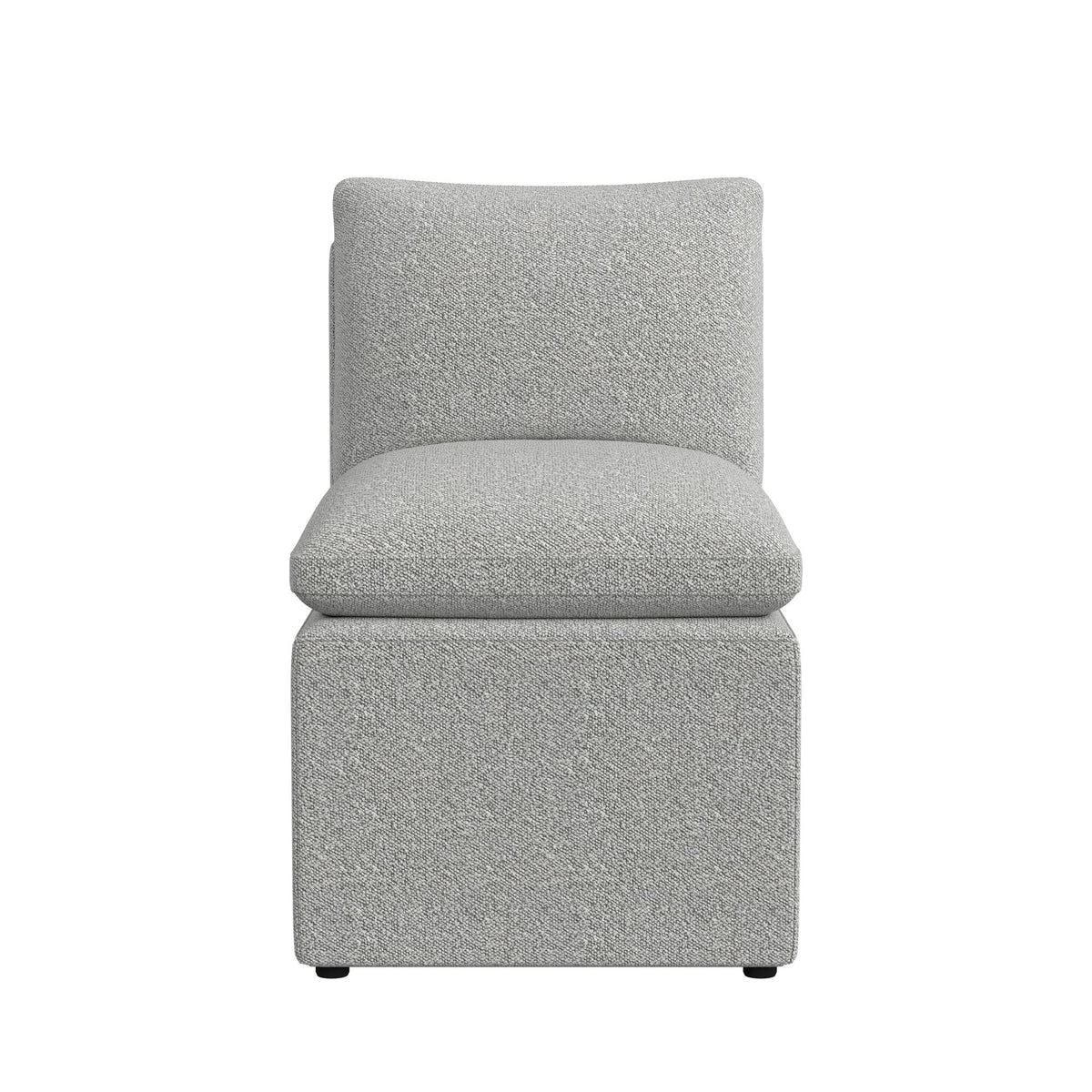 Portland UPH Armless Chair in Grey Boucle