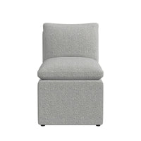 Portland UPH Armless Chair in Grey Boucle