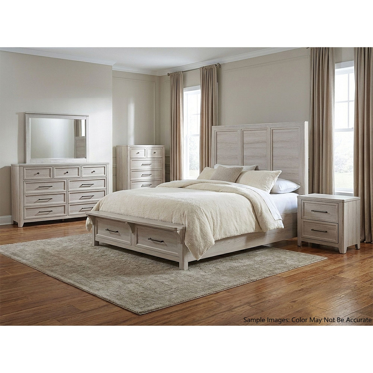 Rainier Nightstand with USB in Off-White