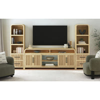 Ridgemont 3PC Entertainment Unit With 82"" TV Console in Natural