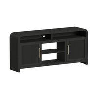 Ridgemont 3PC Entertainment Unit With 70"" TV Console in Black with Grain