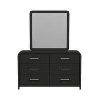 Ridgemont Dresser and Mirror Set in Black with Grain