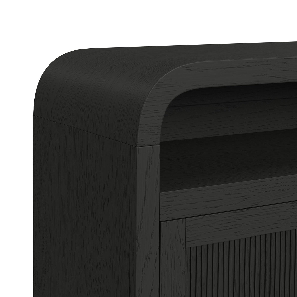 Ridgemont 3PC Entertainment Unit With 70"" TV Console in Black with Grain