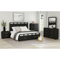 Ridgemont Dresser and Mirror Set in Black with Grain