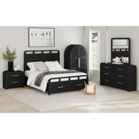 Ridgemont Dresser and Mirror Set in Black with Grain