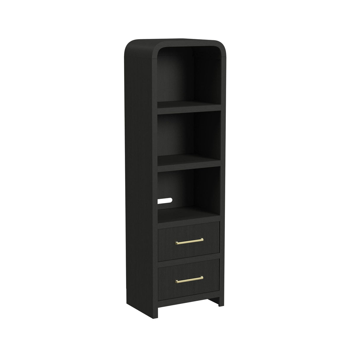 Ridgemont 3PC Entertainment Unit With 70"" TV Console in Black with Grain