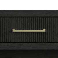 Ridgemont Sofa Table with Bottom Shelf in Black with Grain