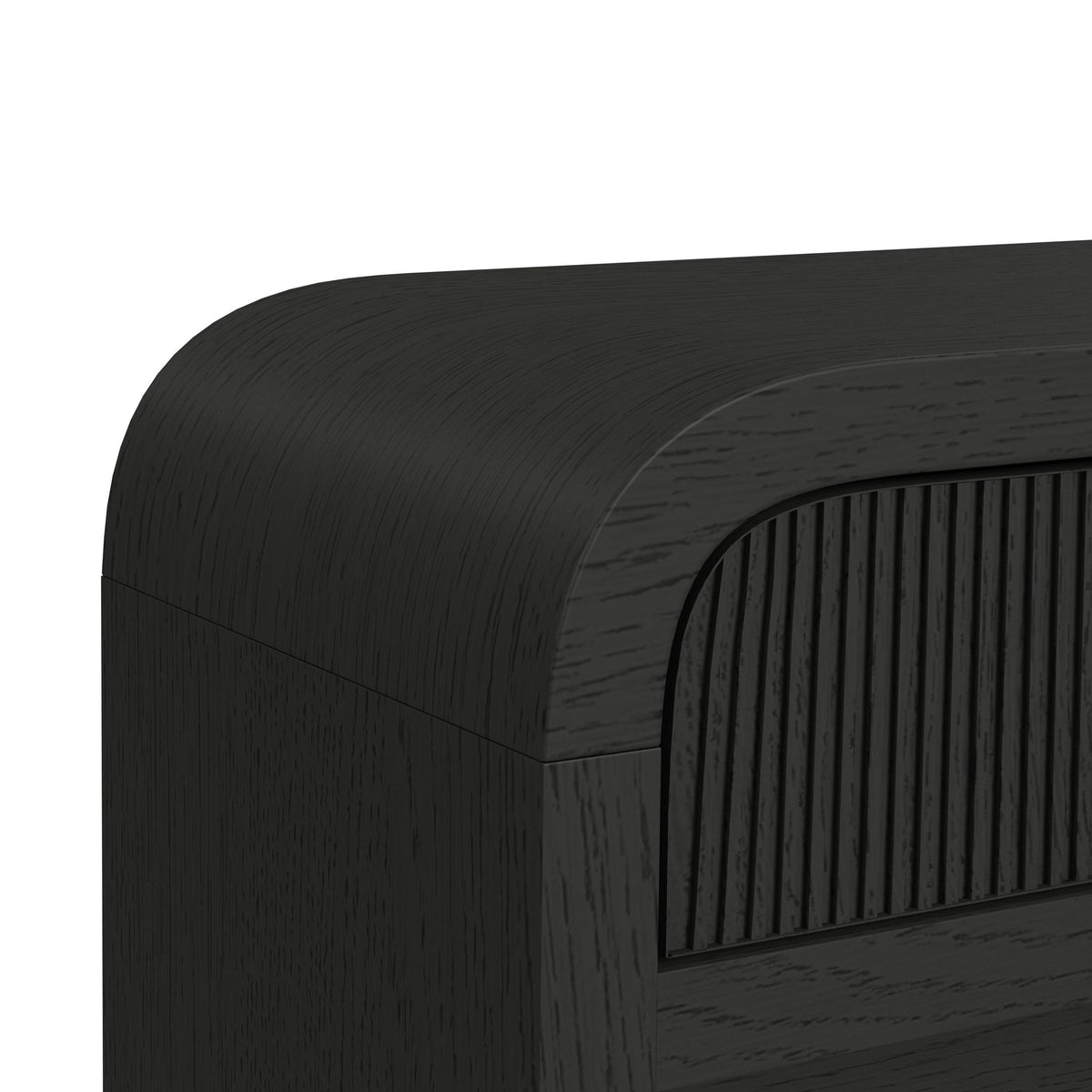 Ridgemont Sofa Table with Bottom Shelf in Black with Grain