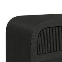 Ridgemont Sofa Table with Bottom Shelf in Black with Grain