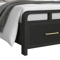 Ridgemont King Storage Bed in Black with Grain