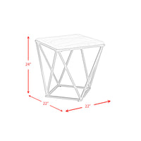 Riko Square End Table W/Gold Metal Leg
