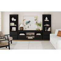 Rosalie 3PC Entertainment Unit With 71"" TV Console in Black