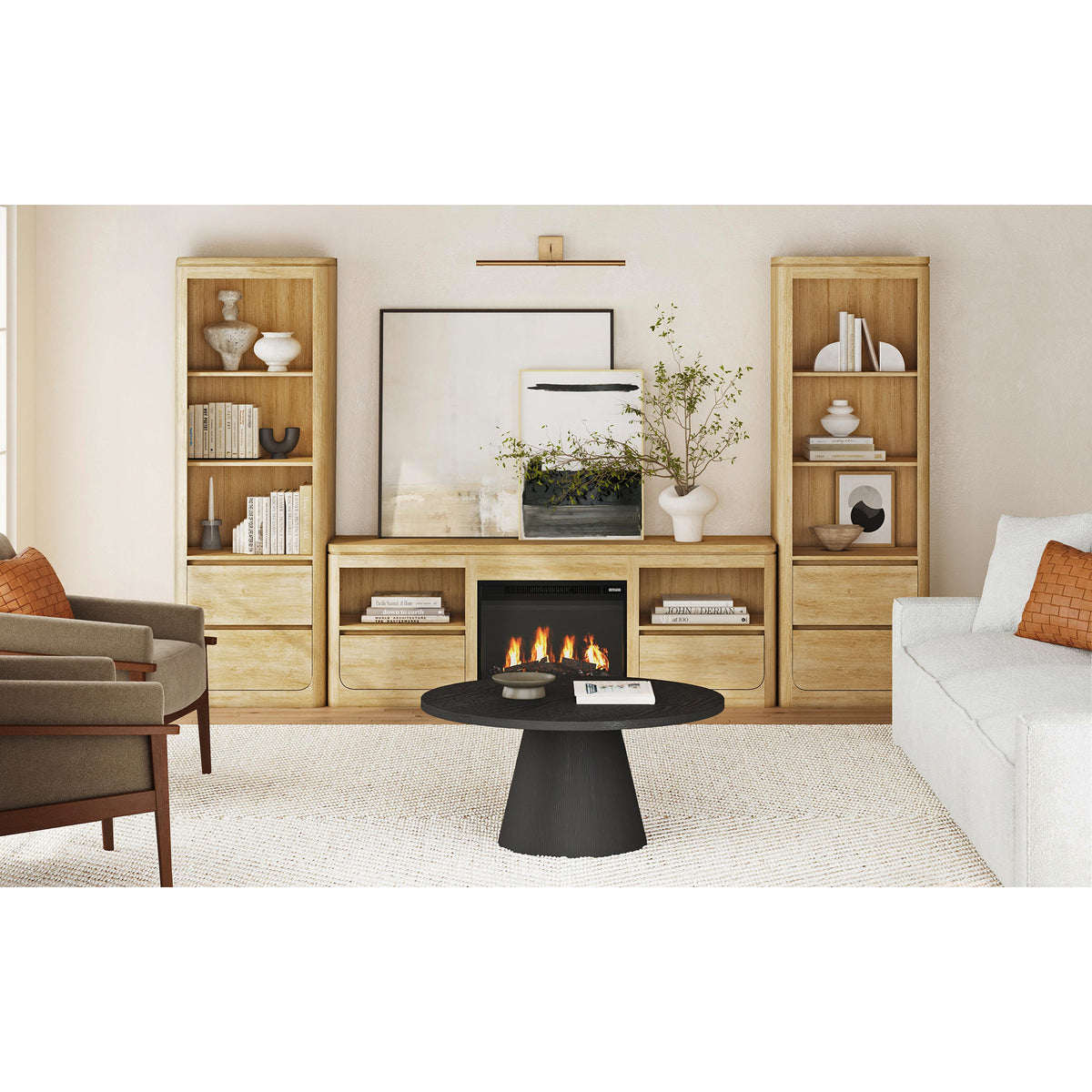 Rosalie 4PC Entertainment Unit With 71"" TV Console in Natural