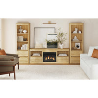 Rosalie 4PC Entertainment Unit With 71"" TV Console in Natural