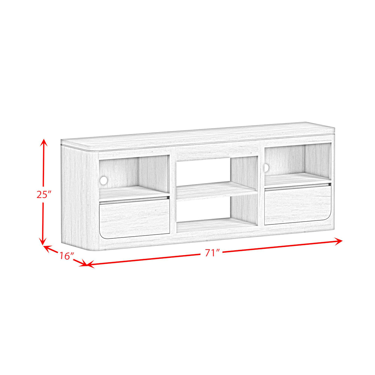 Rosalie 3PC Entertainment Unit With 71"" TV Console in Black