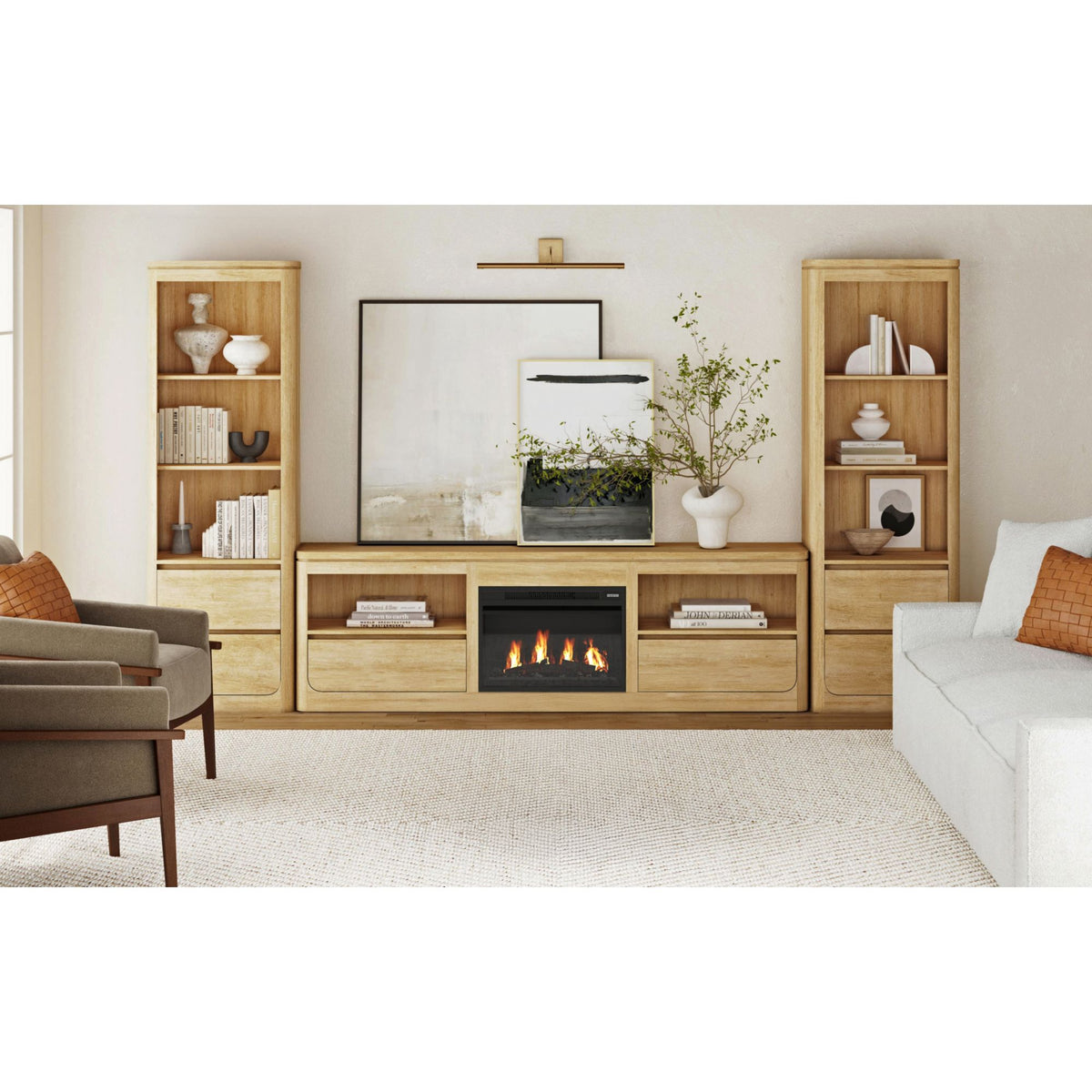 Rosalie 4PC Entertainment Unit With 82"" TV Console in Natural