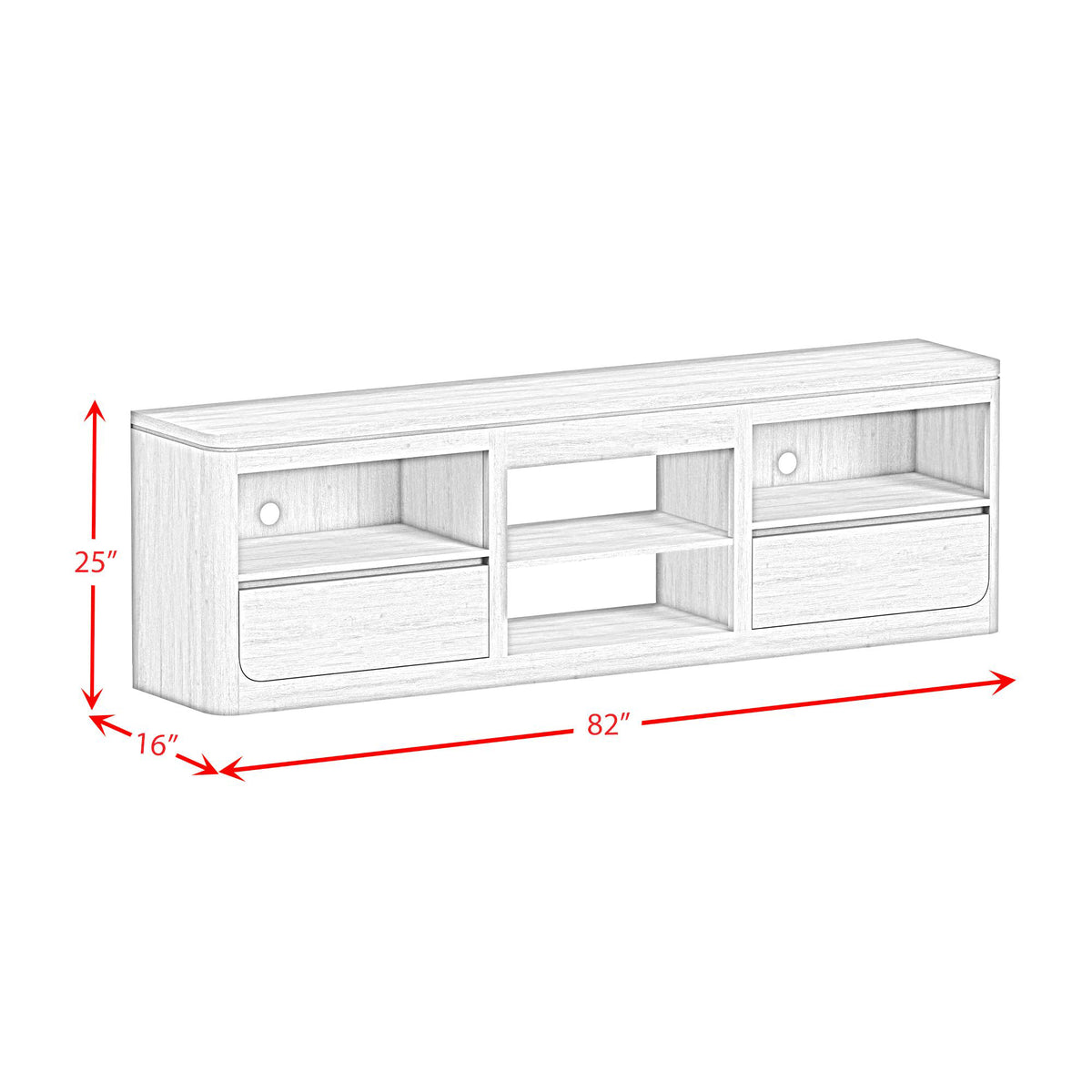 Rosalie 3PC Entertainment Unit With 82"" TV Console in Natural