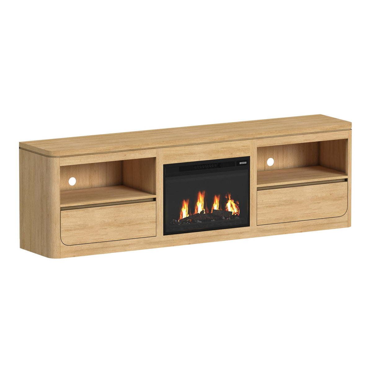 Rosalie 4PC Entertainment Unit With 82"" TV Console in Natural