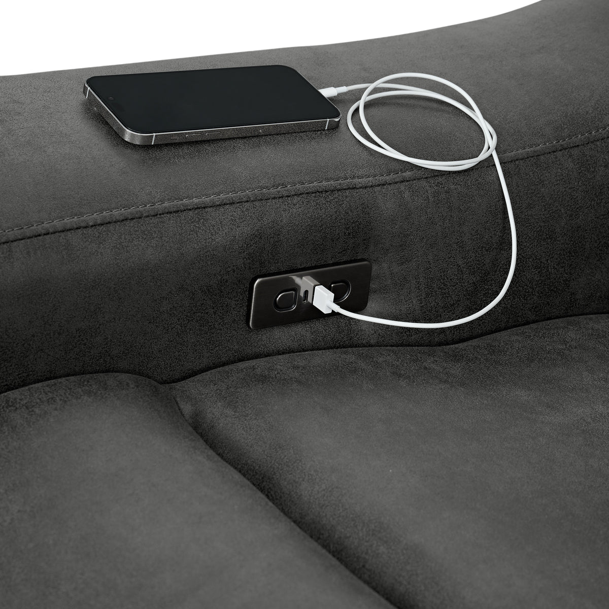 Saber Modular LHF Power Motion Recliner in Texas Granite