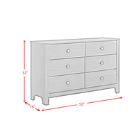 Sami Youth 6-Drawer Dresser in White