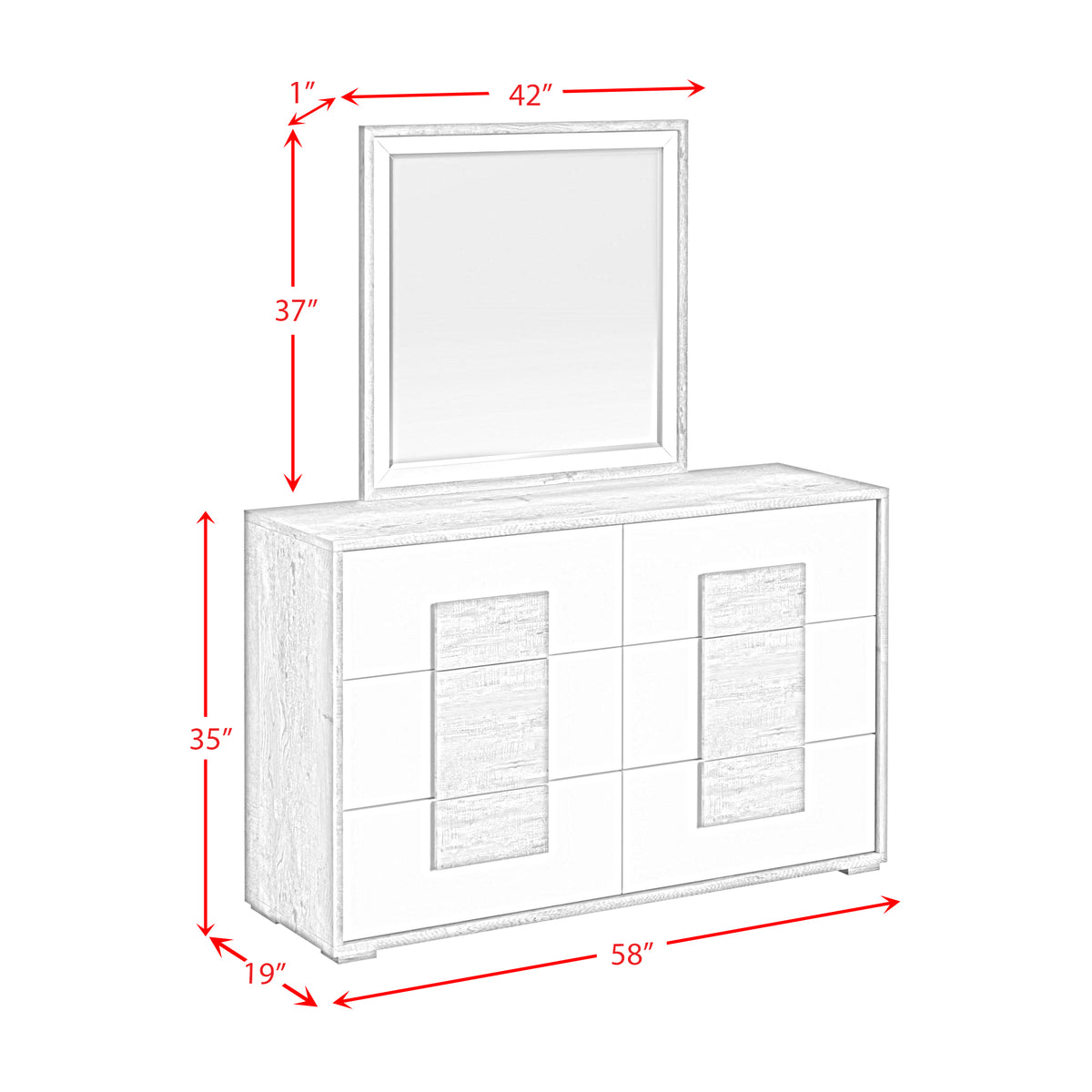 San Matteo Queen 5PC Bedroom Set with LED in Dual Tone