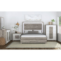 San Matteo Queen 5PC Bedroom Set with LED in Dual Tone