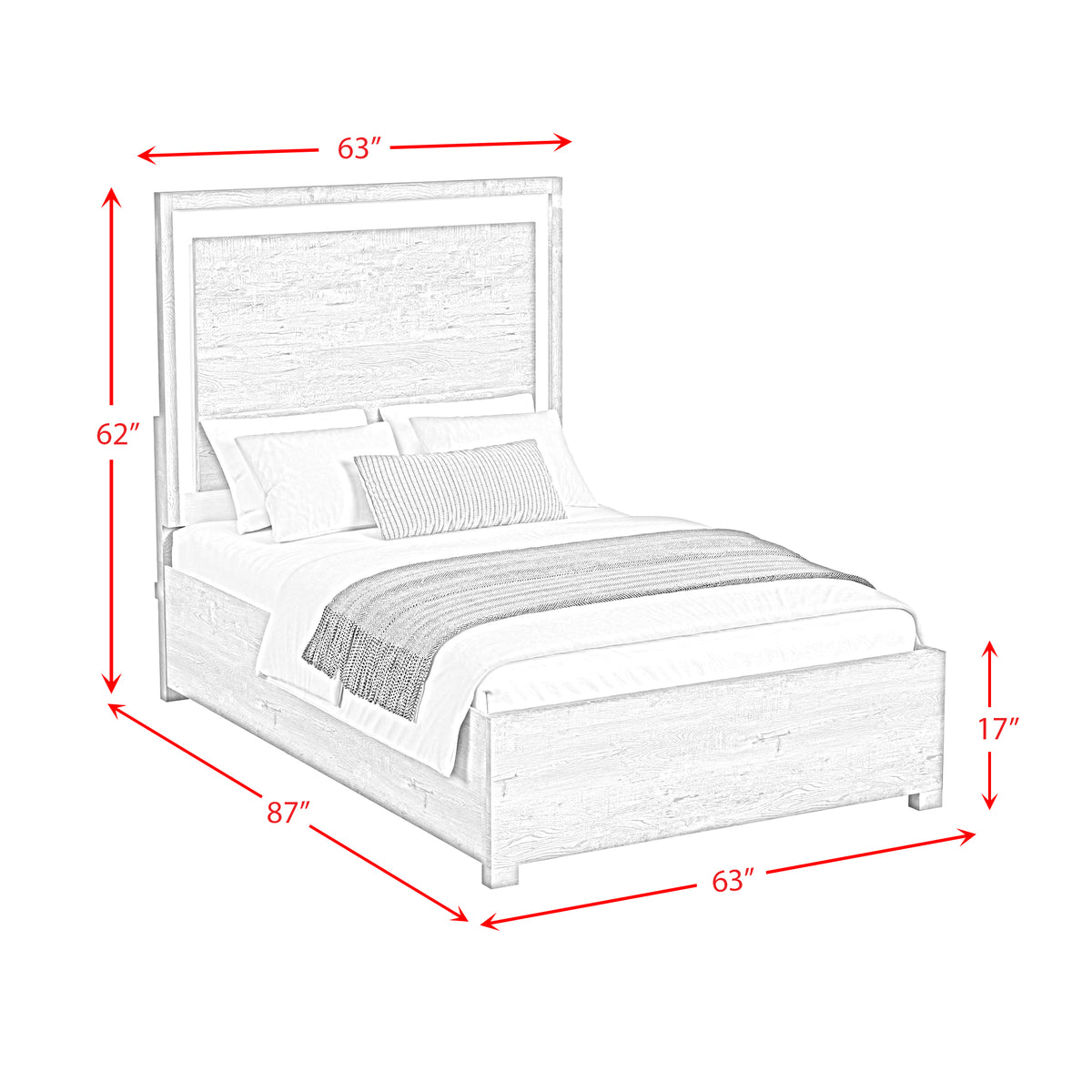 San Matteo Queen 5PC Bedroom Set with LED in Dual Tone