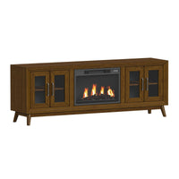 Santa Barbara KIT - 70"" TV Console in Walnut w/23"" Fireplace Insert (Ships in 2 Boxes)