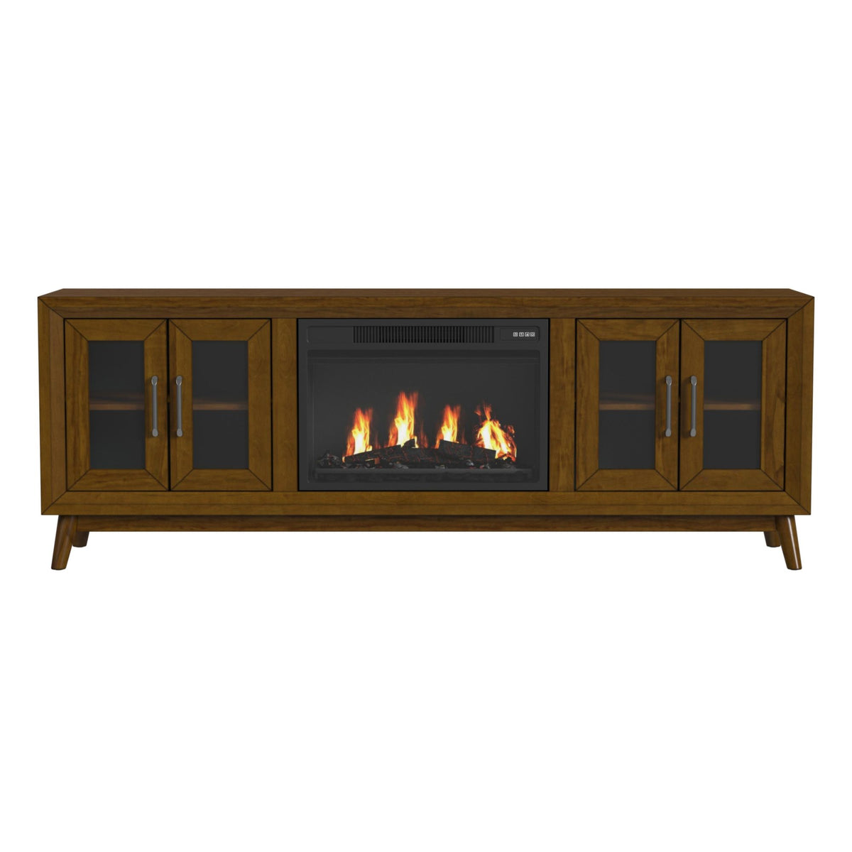 Santa Barbara KIT - 70"" TV Console in Walnut w/23"" Fireplace Insert (Ships in 2 Boxes)